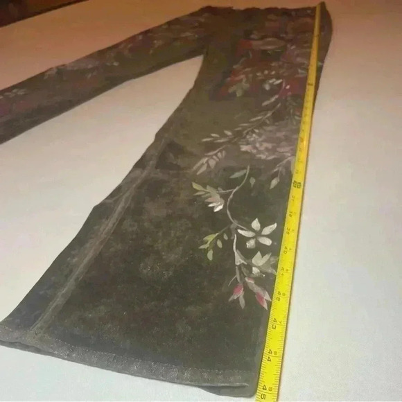 Ralph Lauren Collection Hand Painted Floral Metallic Straight Bootcut Jeans 29 - Picture 11 of 16